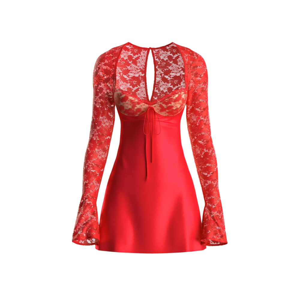 Red Lace Mini Dress